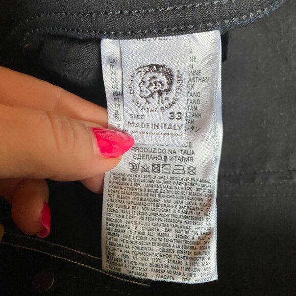 Diesel mens jeans "Sleenker" sz 33 button fly slim skinny distressed - Picture 6 of 8